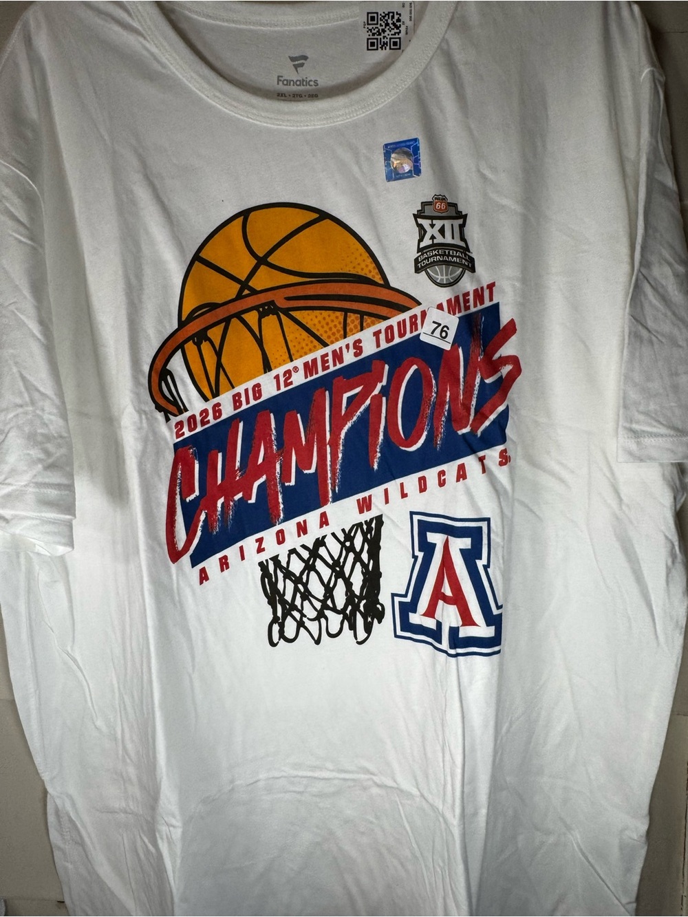 Fanatics Arizona Wildcats White 'Champions' Basketball T-Shirt